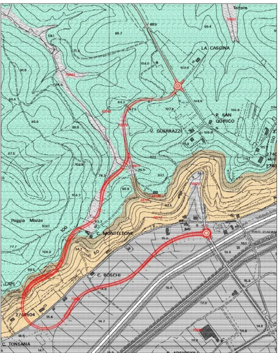 Figura 5.1      Descrizione geologica del territorio oggetto della variante 