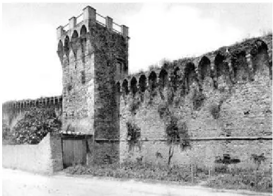 Figura 1: mura bruneschelliane di Lastra a Signa. Da Fara A., Bernardo Buontalenti, 