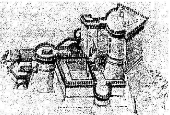 Figura 4: disegno di Francesco di Giorgio, progetto di un recinto fortificato. Da Il castello in 