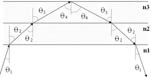 Figura 1-4 comportamento dei raggi al variare degli strati 