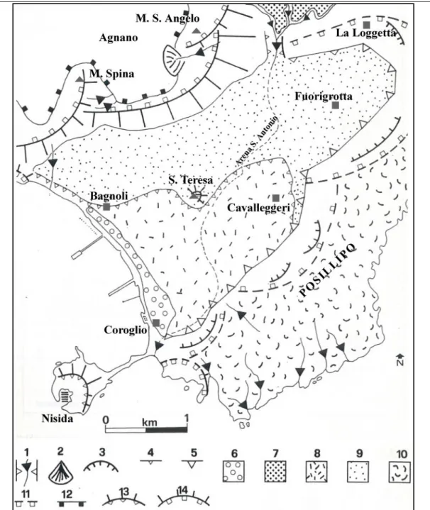 Figura  3.  1  Carta  geomorfologica  semplificata  dell’area  di  Bagnoli-Fuorigrotta
