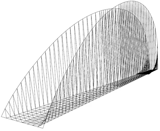 Fig. 3.17: reticolo di base per la determinazione della forma assunta allo stato 0 per la striscia III 