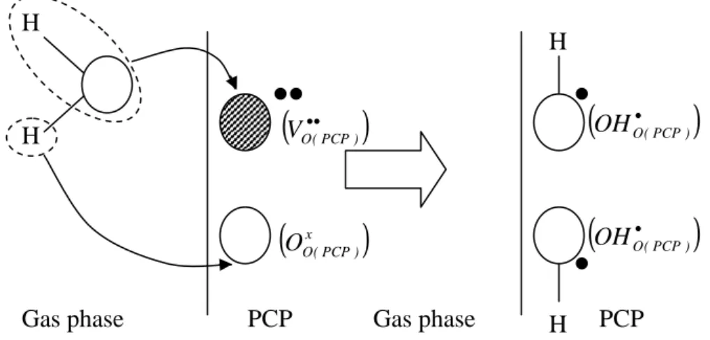 fig. IV.1 – Representation of water adsorption in PCP. 