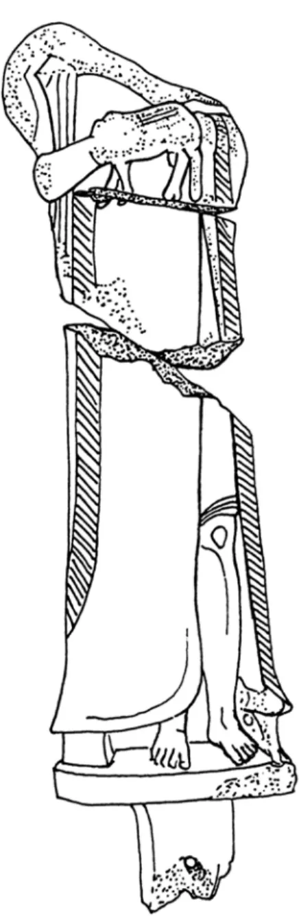fig. 39: statua di Yiškīmari, da Evans, in A- A-ruz-Wallenfels, 2003, p.148. fig. 38: statua di Šulgi, ricostruzione di Claudia 