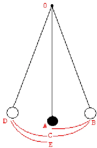 Fig. 8 In nero è disegnato il pendolo in posizione iniziale 