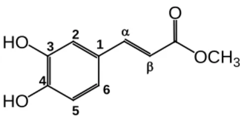 Fig. 2.12 Struttura del composto 6, acido caffeico metil estere 