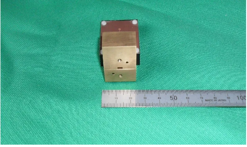 Fig. 3.12    Vista posteriore dell’antenna con transizione e                                     sostegno di PTFE