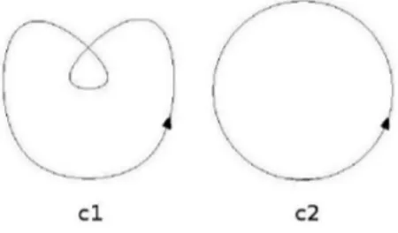 Figura 2.2: Esempio curve omotope ma non regolarmente omotope.