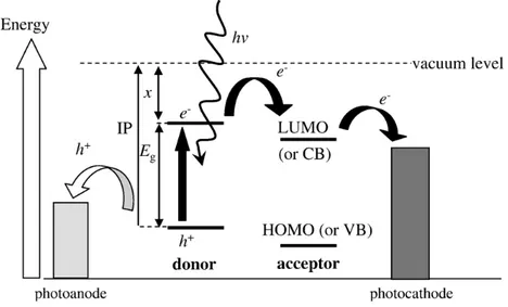 Figura 1.2: Schema dei livelli energetici e della storia di una fotoeccitazione. Immagine tratta da [ 1 ].