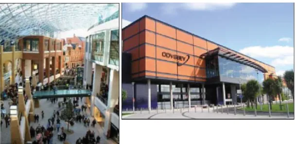 Fig. 2 Il nuovo centro commerciale Victoria Square e il nuovo centro polifunzionale Odissey sul  Waterfront.