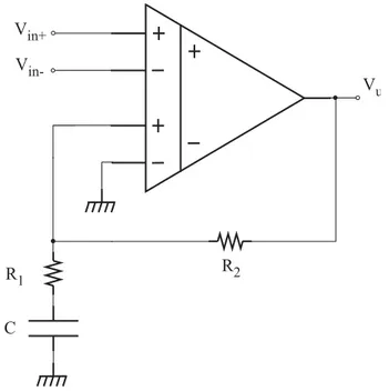 Figura 1.15: DDA in-amp con accoppiamento in AC. dell’amplificatore si ottiene la funzione di trasferimento: