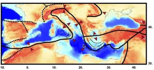 Figura 3.1: zone sismogenetiche nel bacino mediterraneo (fonte: www.ingv.it).