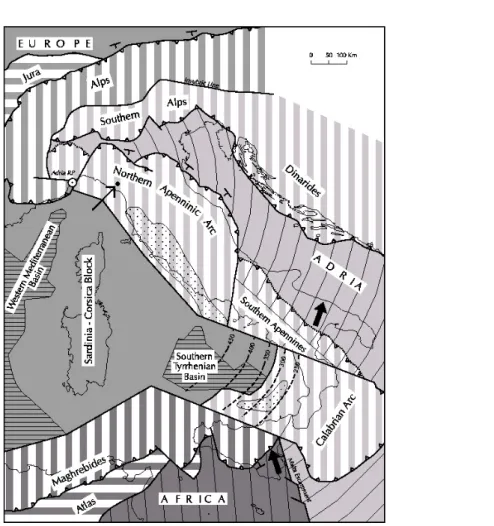 Figura 3.2: zone sismogenetiche in Italia; è indicata la posizione di Villafranca in Lunigiana (fonte:  