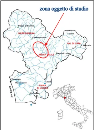 Figura 1.1- Inquadramento geografico del bacino amministrativo.