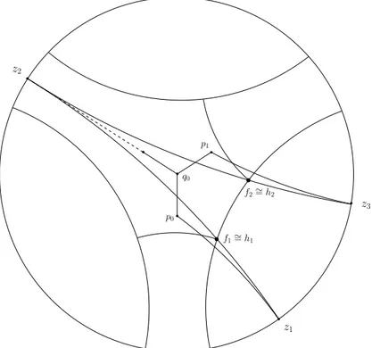 Figura 3.2: Costruzione di h j e f j nel modello della palla per H 3