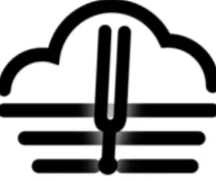Figure 2.1: FORCH logo. It associates the tuning fork with a fog which becomes a cloud, in order to represent a sort of foggy-cloud orchestrator.