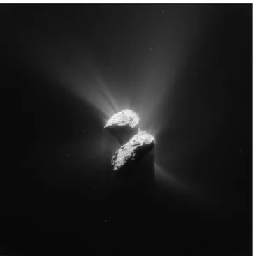 Figure 2.3: Picture of the comet Tchouri taken by the NavCAMs of Rosetta, 5 June 2015