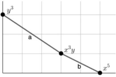 Figura 4.2: Poligono di Newton-Puiseux nel caso 2.1