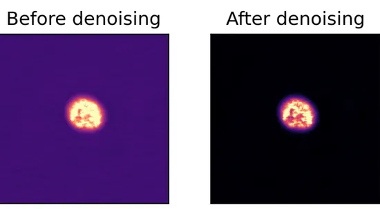 Figure 2.3: On the left, a real image before denoising. On the right, the same image after removal of the background