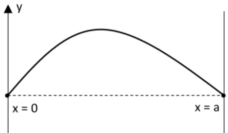 Figura 2.2: Si riporta una stringa classica soggetta alle condizioni al contorno di Dirichlet nei due punti estremi.