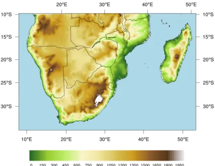 Figura 4.3: Mappa di elevazione del terreno [m] relativa alla regione SA
