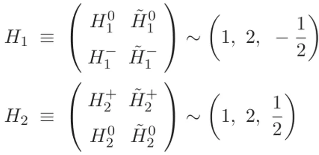 Figure 1.4: The Higgs field has a fermionic partner, higgsino(represented with a ∼ on them), which contributes to the anomalies of the SM