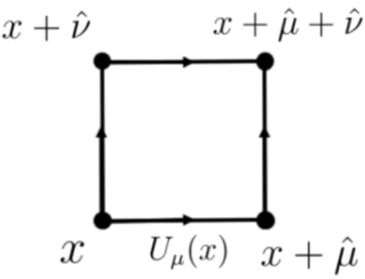 Figure 2.2: Lattice orientation and gauge fields