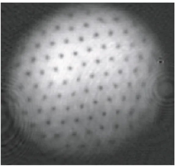 Figura 1.4: Reticolo di vortici in un BEC atomico posto in rotazione. Immagine tratta da [1].
