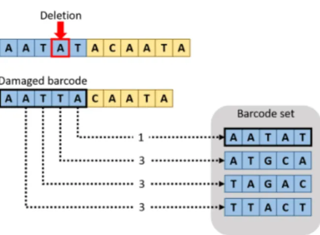 Figure 7: Example of how a barcode can be recovered.