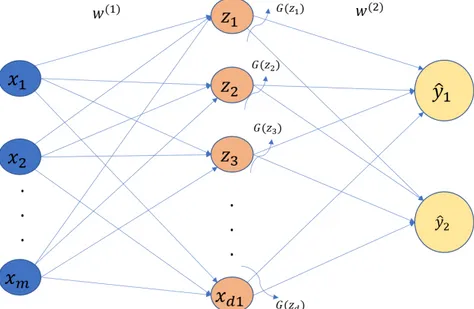 Figure 1.3: Multi-output neural network with a single hidden layer[3]