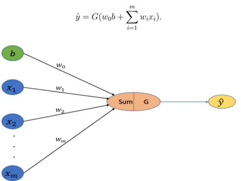 Figure 1.1: Perceptron, the fundamental building block of a neural network.