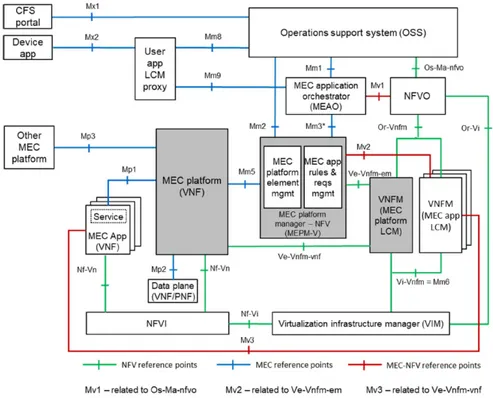 Figura 2.26: Architettura sistema Multi-access Edge Computing eseguito in ambiente NFV