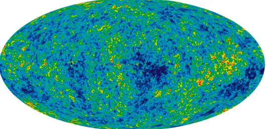 Figura 2.2: Mappa del cielo osservato alla lunghezza d’onda delle microonde detta anche radiazione cosmica di fondo.