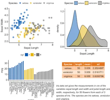 Figura 2.5: Esempi di grafici creati da ggplot2