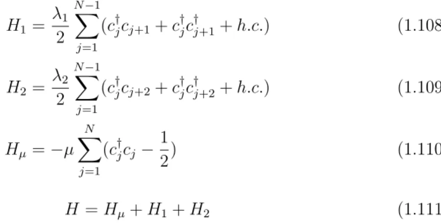 Figure 1.2: Different coupling realizations. The pictures show a fermionic chain where each site, numbered, is divided into two Majorana sites giving us two  sublat-tices a and b