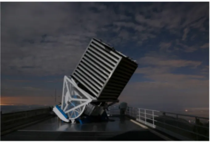 Figure 2.2: The SDSS telescope at night. Image Credit: Patrick Gaulme