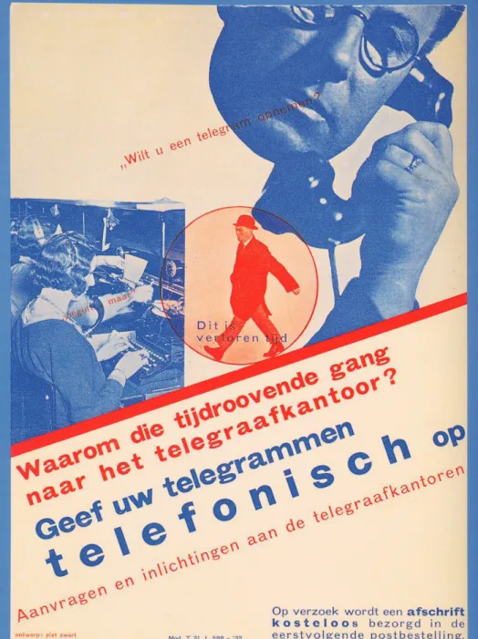 Fig. 7:  Manifesto per le poste Olandesi, Piet Zwart, 193202. Gli scenari di una comincazione rivolta a tutti