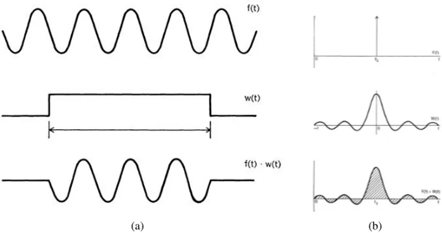 Figure 2.11: G. D. Bergland[12] Example of how leakage effect occurs. The moltiplication of the sampled signal with