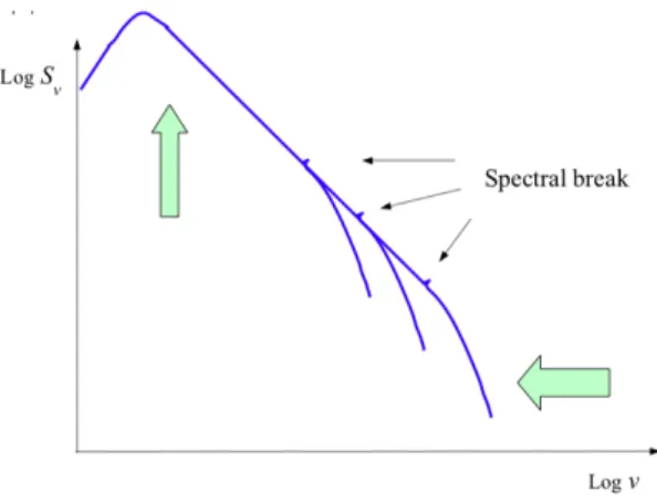 Figura 1.8: Spettro di sincrotrone modificato dalle perdite energetiche delle particelle con &#34;injection&#34;.