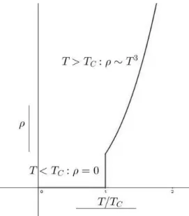 Figura 1.1: Andamento della resistivit` a ρ all’aumentare della temperatura T rispetto alla temperatura critica T C .