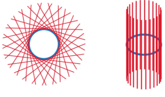 Figura 1.2: Il fibrato tangente a una circonferenza (immagine tratta da [Wik19]).