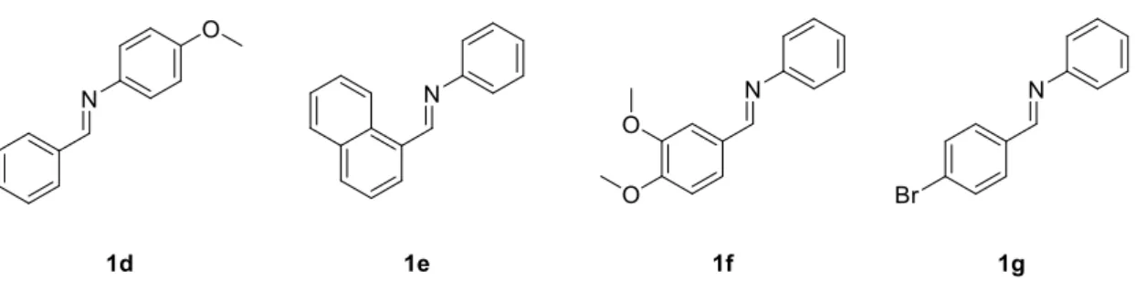 Figura 12 N-arilimmine già presenti nel reagentario del laboratorio 