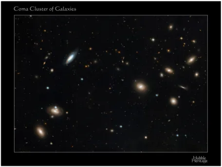 Fig.  1.1:  Immagine  in  banda  ottica  dell’ammasso  di  Coma  (noto  anche  come  Abell  1656), NASA, ESA, and the Hubble Heritage Team (STScI/AURA)