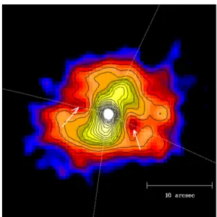 Fig. 1.4: Immagine X Chandra della regione centrale dell’ammasso RBS797, il primo  ammasso  distante  (z=0.35)  nel  quale  sono  state  scoperte  due  pronunciate  X-ray  cavieties dalle dimensioni di ~20