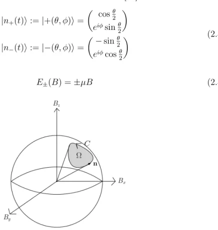 Figura 2.3: Traiettoria C descritta dalla direzione del campo magnetico n nello spazio dei parametri S 2 