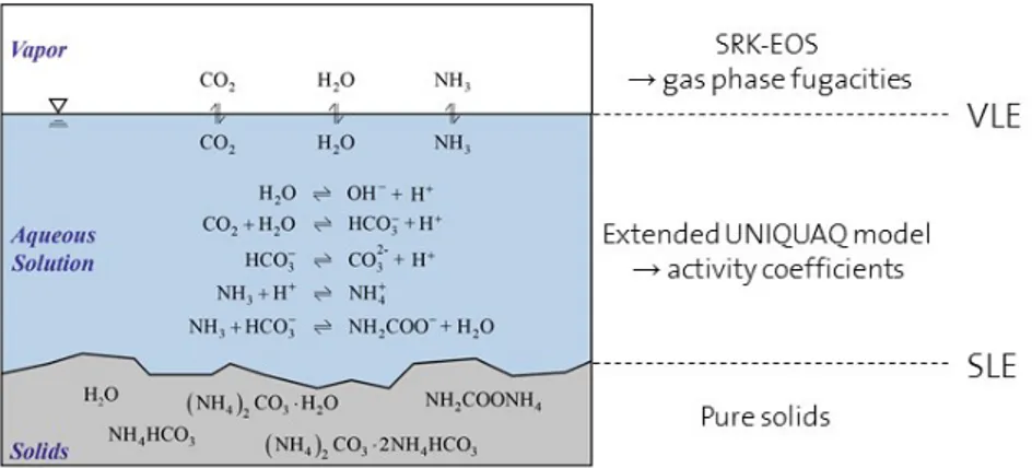 Figure 4: The CO 2 –NH 3 –H 2 O system as described in the Thomsen model [20]. Reprinted