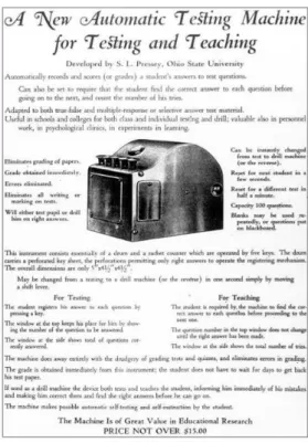 Figure 2.1 - A poster advertising Pressey’s Automatic Teacher machine. 