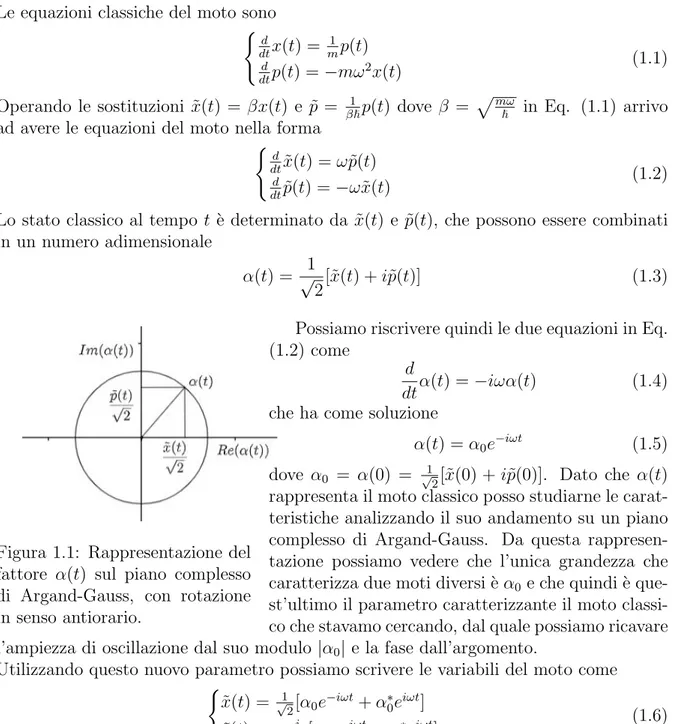 Figura 1.1: Rappresentazione del fattore α(t) sul piano complesso di Argand-Gauss, con rotazione in senso antiorario.
