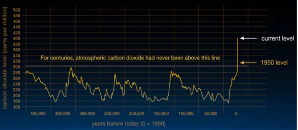 Figura	1	–	Andamento	della	concentrazione	di	CO 2 .in	atmosfera	