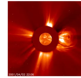 Figura 2.1: Flares solari con conseguenti espulsioni di massa coronale